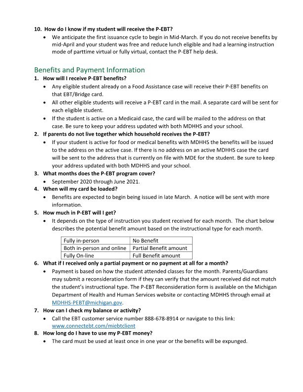 EBT FAQ
