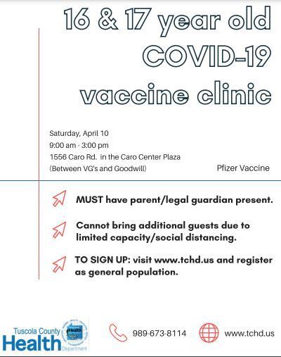 16-17 year old vaccine clinic