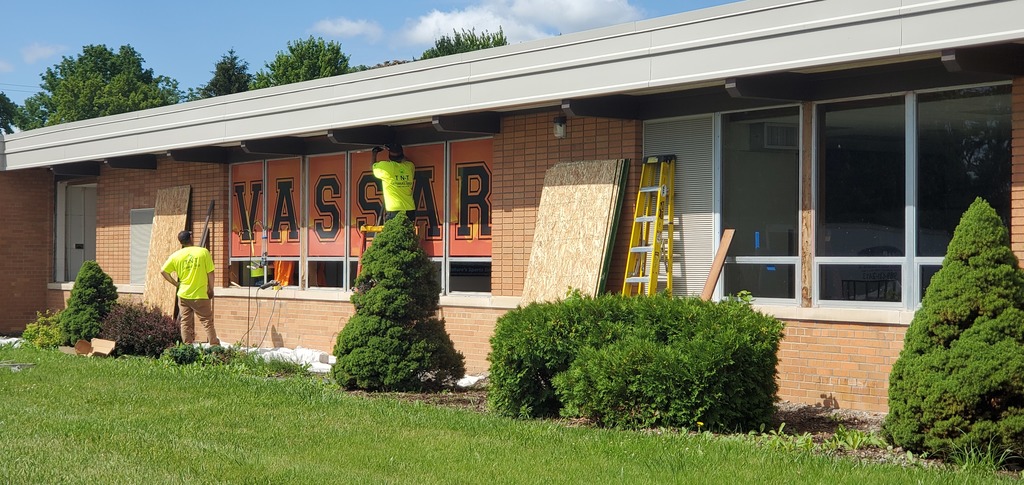 The old windows are coming out