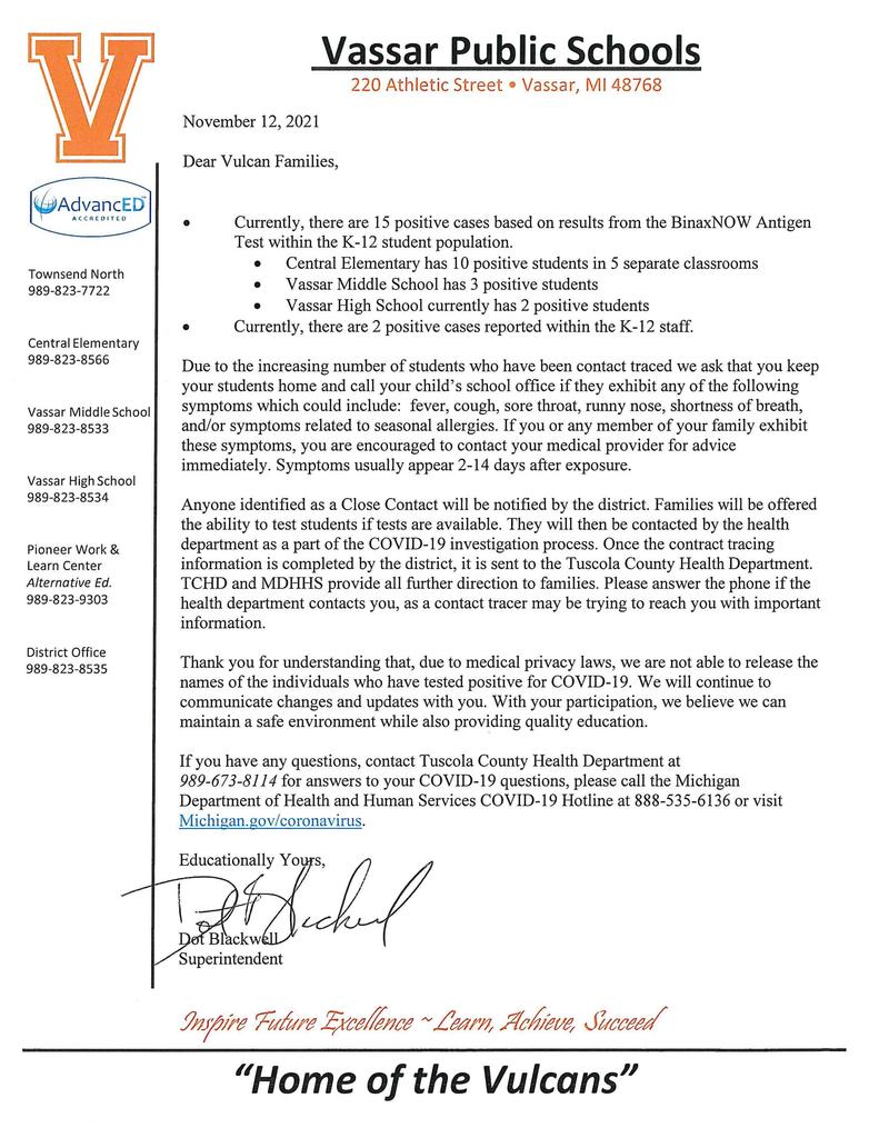 COVID letter 11/12